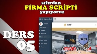 81-Php Dersleri - B�l�m 05- Y�netim Panelli Porto Firma Scripti Mysql ayar tablosu i?lemleri-01
